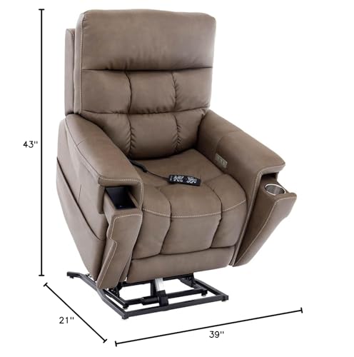 LIVING WELL STORES Pride ViVaLift Ultra Lift Chair Power Recliner (PLR-4955M) Medium, Tilt Technology, 3 Different Heating Pads, Air Bladder Massage System (Cappuccino, Inside Delivery & Setup) - Thumbnail 2