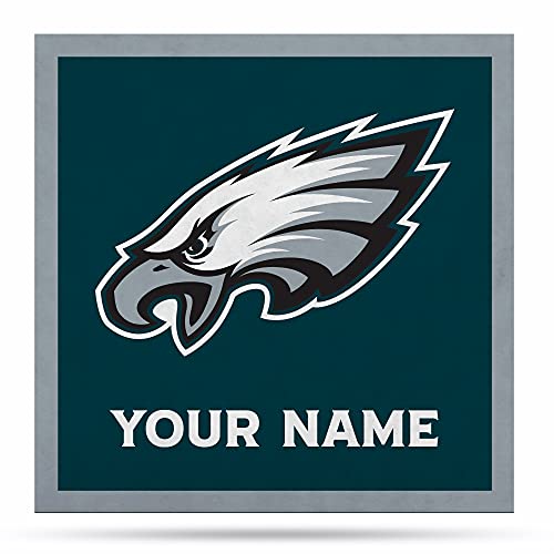 Rico Industries NFL Football Philadelphia Eagles Personalized 23" X 23" Felt Wall Banner - Sports Decor for Man Cave, Game Room, Office & Bedroom - Made in The USA