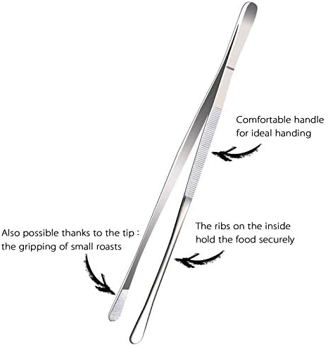 12-Inch Tweezer Tongs,Extra-Long Stainless Steel Tweezers Tongs