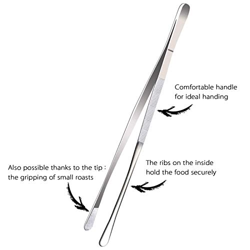 Tangoowal 2 Pcs 12-Inch Fine Tweezer Tongs,Extra-Long Stainless Steel Tweezers Tongs by Tangoowal - Used condition - Image 2