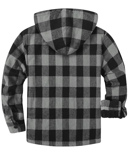Image of SCODI Men's Flannel Jacket Sherpa Lined Plaid Fleece Hoodies Zip Up Coat