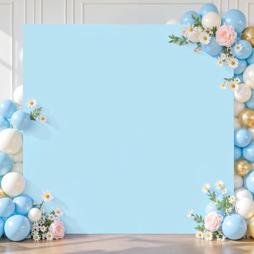 Square Backdrop Arch Cover Baby Blue 6.6FT x 6.6FT Square Arch Backdrop Covers Stretchy Spandex Fitted Square Backdrop Cover for Birthday Party Wedding Ceremony Banquet Decoration
