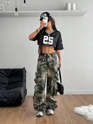 QJQ Jersey Shirts for Women Y2K Crop Tops Streetwear V Neck Half Sleeve Graphic T Shirts Football Soccer Tee Tops3