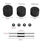 Yaheetech 2er Set Kurzhalten Kurzhantelset Hantelstangen inkl. Hantelscheiben mit Oberfläche aus Kunststoff Gusseisen Hantelset, 20/30 KG – Bild 3