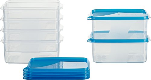 MiraHome Gefrierdosen 6x0,75L rechteckig blau – Vorratsdosen mit Deckel luftdicht – Transparente Frischhaltedosen mit Deckel – Aufbewahrungsbox Küche für Mealprep & Organisation – Austrian Quality
