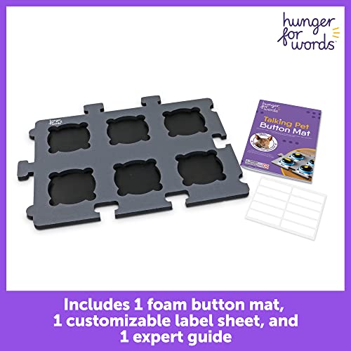 Hunger for Words Haustier-Knopfmatte, Matte für 6 Sprechknöpfe, von Christina Hunger entwickelt, Hundetraining & Kommunikation, erweiterbar, für sprechende Hunde