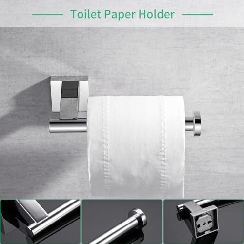 Miyili 4-Pieces Polished Stainless Steel Bathroom Hardware Set Wall Mounted - Includes Double Towel Bar, Hand Towel Rack, Toilet Paper Holder, Robe Hook, BS02C4 by Miyili - Used condition - Image 7