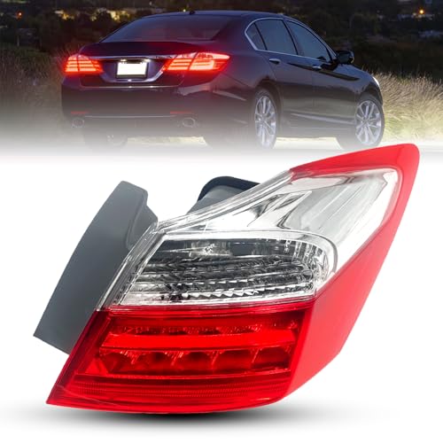Tail Light Assembly Fit for 2013-2015 Honda Accord Sedan EX-L Touring Right Passenger Side Outer Tail Light Brake Turn Signal Back Up Bulb Replaces 33500T2AA12, 33500-T2A-A12, 33500 T2A A12, HO2805103