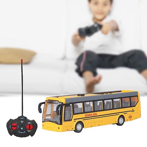 Vehículo de control remoto tipo autobús urbano recargable amarillo de alta simulación 4