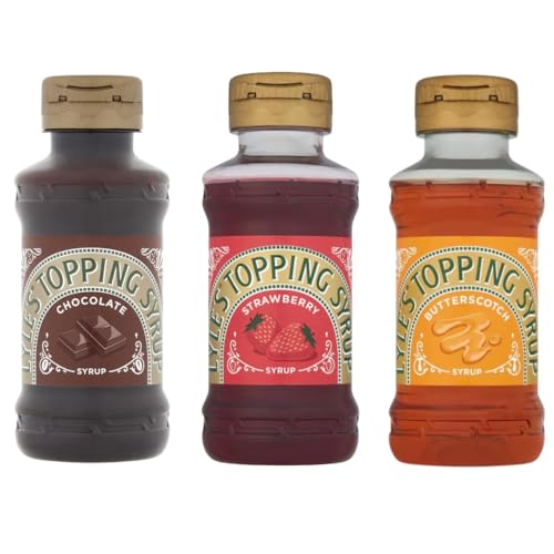 Squeezy Chocolate Syrup 325g with Squeezy Strawberry Syrup 325g & Squeezy Butterscotch Syrup 325g - Bundle Consisting of Lyle's x3 Pack