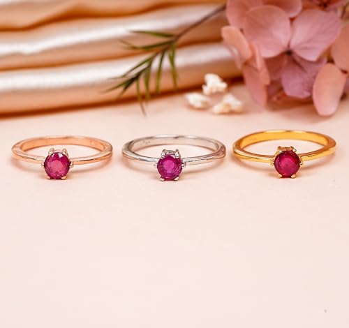 Bague rubis argent véritable anti-allergie bague rétro durable - 3