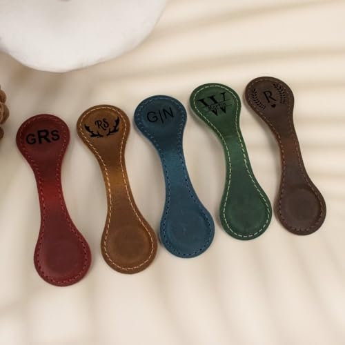 Custom Leather Magnetic Bookmarks Personalized Engraved Name Initials Magnetic Bookmark Clip Custom Gifts for Readers Kids Book Lovers Classmate Men — photo 4