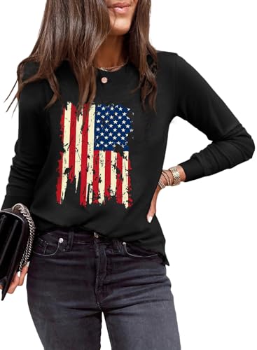 EVALESS Women's Long Sleeve Shirts Fall Tops Black XX-Large