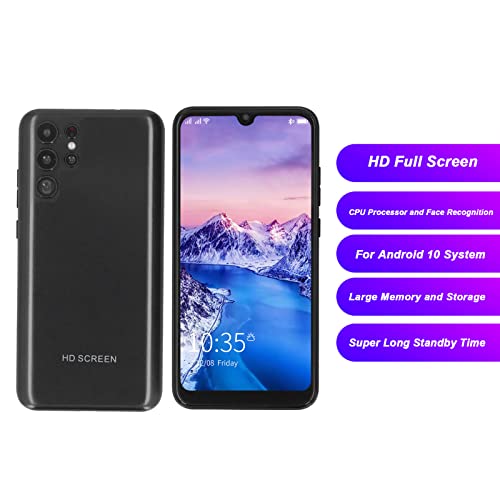 Mobiltelefon 64GB, 10 Kärnor, Ansiktsigenkänning - Svart