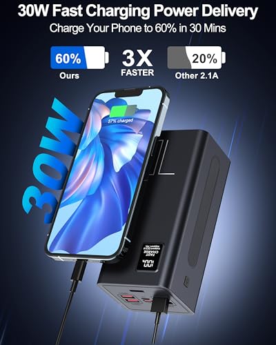 große Powerbank 70000mAh, 30W Externe Handyakkus Schnellladen – Ansicht 3