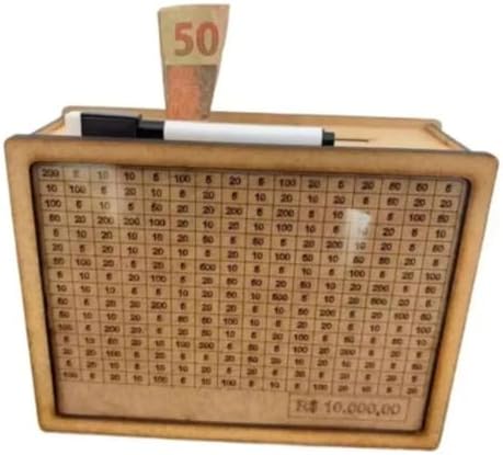 Cofre Cofrinho Modelo Woodbox Poupança Financeira Guardar Dinheir...