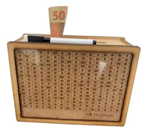 Cofre Cofrinho Modelo Woodbox Poupança Financeira Guardar Dinheir...