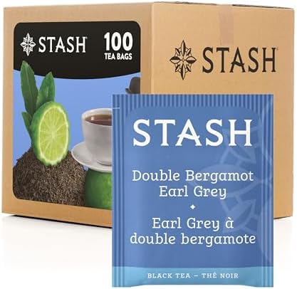 Stash Tea Double Bergamot Earl Grey Black Tea, Box of 100 Tea Bags