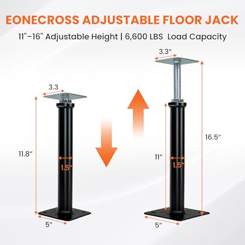 (6-Pack) 11"-16" House Floor Jacks for Leveling, 6,600 lbs Heavy Duty Adjustable Jack Post, Galvanized & Painted Permanent Basement Support Posts for Crawl Space, Joists, Beams and Foundations by EONECROSS - Image 2