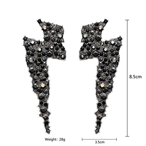 Exaggerated Shiny Rhinestone Flash Drop Dangle Earrings Lightning Bolt Statement Earrings Heavens Cloud Nature Weather Party Jewelry2