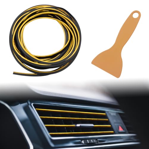 UAPBTAEI Automotive Universal Golden Car Interior Trim Strip, 16.4ft