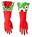 Vigar Red Latex Gloves with Extended Ladybug Motif Cuff, 16-7/8-Inches Long