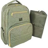Hudson Baby Unisex Baby Premium Diaper Bag Backpack and Changing Pad (Olive, One Size)