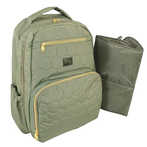 Hudson Baby Unisex Baby Premium Diaper Bag Backpack and Changing Pad, Olive, One Size