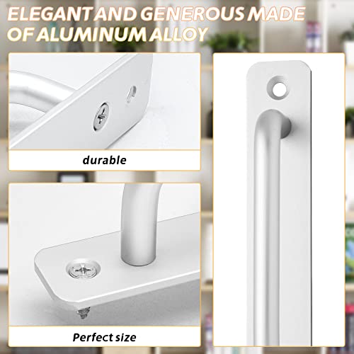 Piutouyar 2 Pack Aluminum Alloy Sliding Barn Door Handle, 128Mm / 5 Inch Hole Center Gate Door Handle, Closet Door Pulls With Plate For Kitchen, Cabinet, Bathroom, Closet, 5.9 Inch Long（Silver） #TOP3