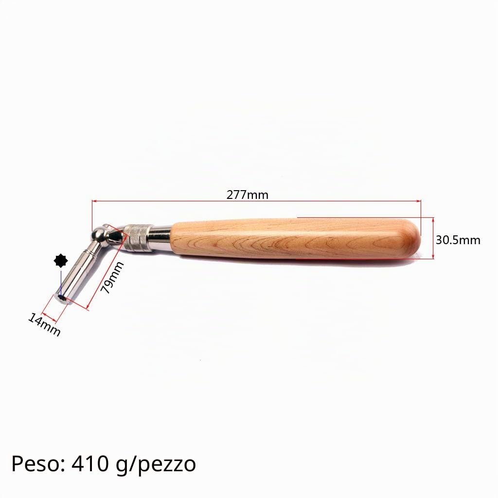 Alnicov Kit di 6 pezzi per accordatura del pianoforte, martello, leva, accordatore, testa a stella e kit di strumenti per accordatura del pianoforte