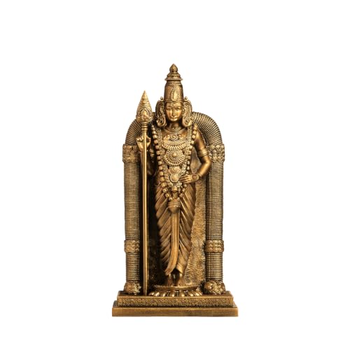Image of SILAII Lord Murugan Car Dashboard Idol - 4 Inch | Antique Bronze Murugan Idol | God Idol for Home, Office & Pooja Room | Ideal for Gifting