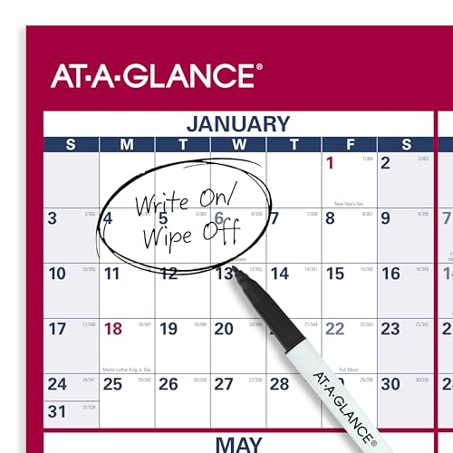 AT-A-GLANCE 2027 Erasable Calendar, Dry Erase Wall Planner, 48" x 32", Vertical-Horizontal, Reversible (PM3262827) by AT-A-GLANCE - Image 2