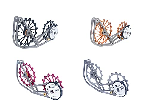 Swishti Titanium Road Cyclocross Gravel Bicycle Bike Rear Derailleur Oversized Pulley Wheel System Cage Ospw For Sram Red/Force Etap Axs 12 Speed Use (Red) #TOP6