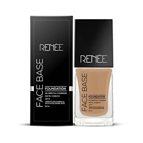 Image of RENEE Face Base Liquid Foundation - Vienna, 23ml | Enriched with Hyaluronic Acid & Vitamin E, Provides SPF 8 Protection, Weightless, Long-lasting Matte Finish