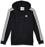 Streifen auf den Ärmeln adidas Herren 3-Streifen Full Zip Hoody, Black, L