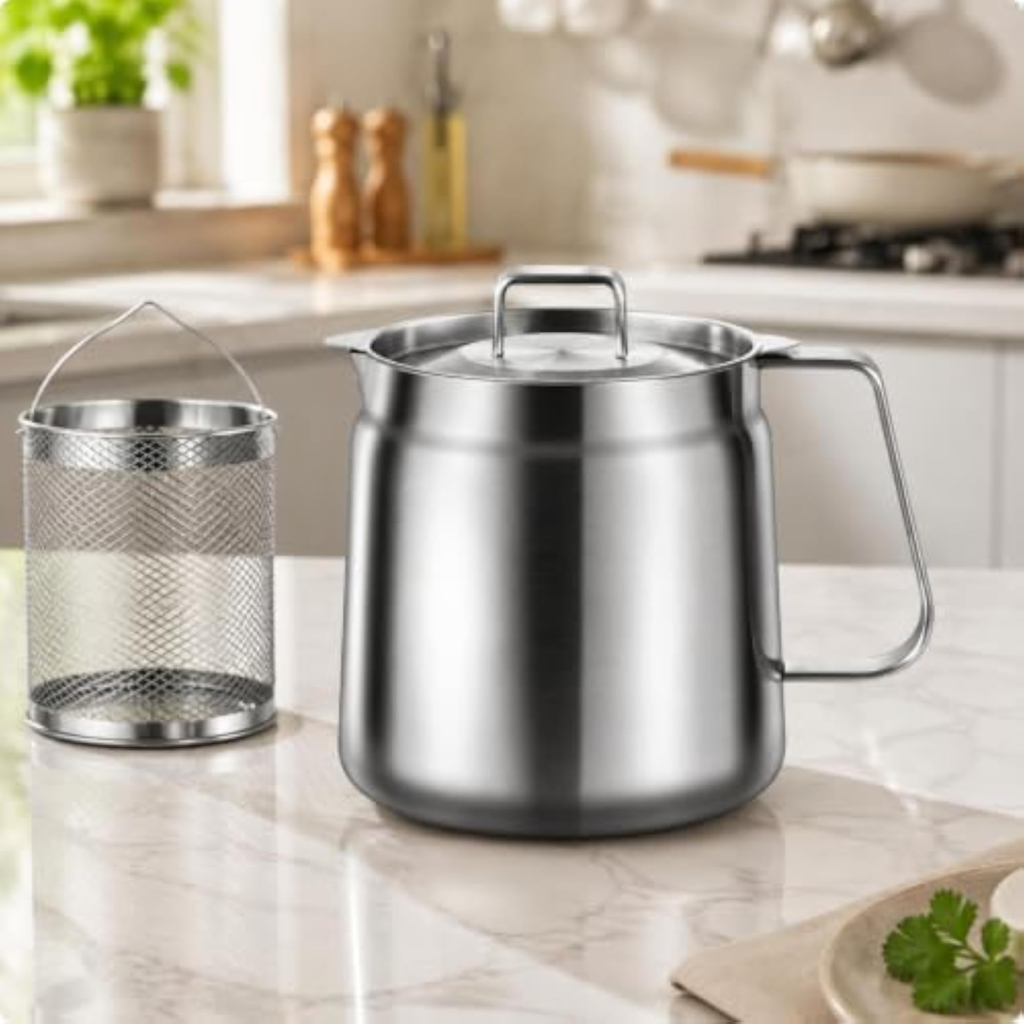 Oil Strainer Pot with Frying Basket, 2.0L