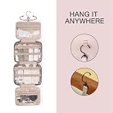 BAGSMART Travel Toiletry Bag with Hanging Hook, Waterproof Makeup Cosmetic Bag Travel Organizer for Accessories, Shampoo, Full Size Container - 4