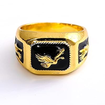 Eagle Ring, Norse Viking Eagle Bird Ring for Men, Flying Eagle Ring Hawk Eagle Jewelry, Celtic Eagle Ring Hip Hop Gold Eagle Band Ring Punk Eagle Animal Ring for mens