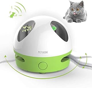 PETGEEK Interactive Cat Toy, Hide Mouse Cat Toy with Squeaky Mouse, Electronic Automatic Cat Toys with Catnip Filled Hidey Mouse, Cat Toys Interactive for Indoor Cats Exercise & Game