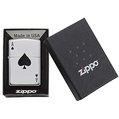 Zippo 24011 Ace of Spades Pocket Lighter, High Polish Chrome