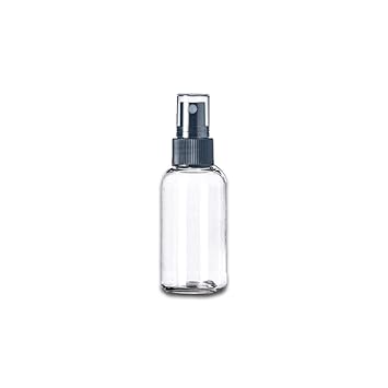 1 oz Clear Plastic Boston Round Bottle w/Fine Mist Top