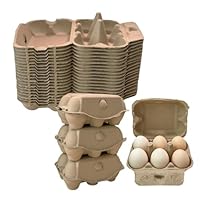 Homvik Half Dozen Farm Fresh Egg Cartons Bulk 6 Count Paper Pulp Reusable Egg Holder Container for Fridge Kitchen Storage Box for Chicken 20 Pack