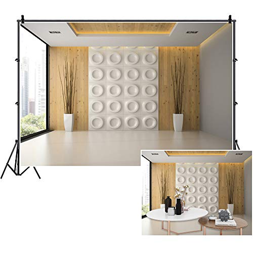 YongFoto 7x5ft Business Office Backdrop French Windows Zoom Meeting Background Video Conferencing Backdrop Modern Office Decor Banner