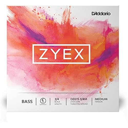 D'Addario Zyex Bass Single C (Extended E) String, 3/4 Scale, Medium Tension