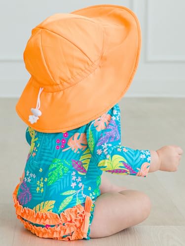 Image of RuffleButts Baby-Girls Sun Hat Floppy Wide Brim UPF 50+ - Baby Sun Hat with Sun Protection