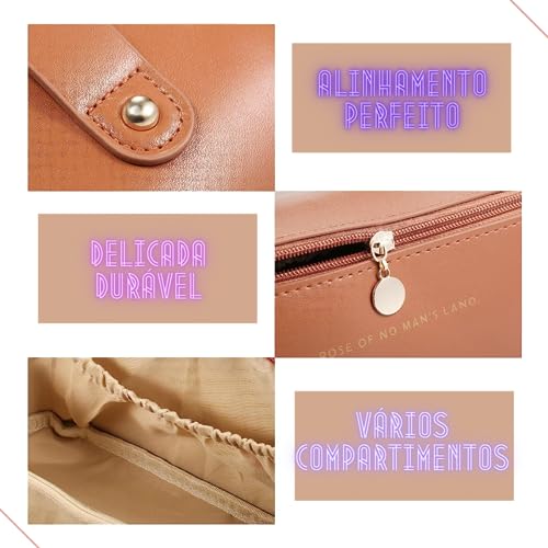 Necessaire Maquiagem Grande Cosméticos Feminina Bolsa Viagem (MARROM)