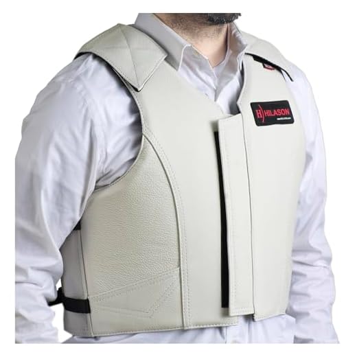 HILASON Safety Bull Riding Vest Protective Leather White | Equestrian Unisex Rodeo Men & Women