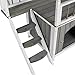 Erwazi Cat House Dog Houses for Small Dogs, Outdoor Cat House Outdoor Cat Enclosure 2 Story Cat House Condo Shelter with Stair Ladder, Waterproof Wooden