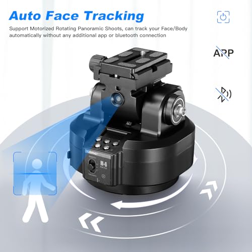 Soonpho M6 Auto Face Tracking Motorized Rotating Panoramic Tripod Head, Remote Control 360° Pan Tilt Head with Mobile Phone Clip for DSLR Cameras, Camcorders, Smartphones, Tripod by soonpho - Image 2