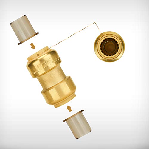 image for SUNGATOR 6-Pack Straight Coupling, 3/4-Inch Push Fit PEX Fittings, Pus